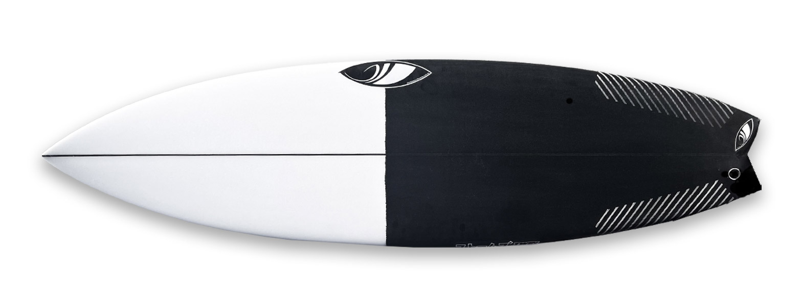 Sharpeye Surfboards Twin turbo Black Tail Dip
