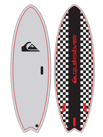 6'0 QUIKSILVER FISH SOFTBOARD | GREY BLACK CHECKERS
